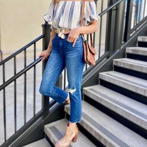 PISTOLA high rise, straight leg jeans. Size 27